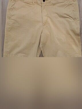 Abercrombie & Fitch Stretch Chino Shorts Mens 36 tan/beige 8" Ins Heavy Cotton